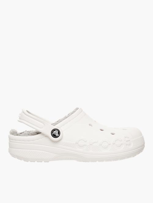 Crocs White & Light Grey Baya Lined Clogs