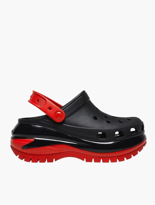 Crocs Black & Varsity Red Mega Crush Clogs