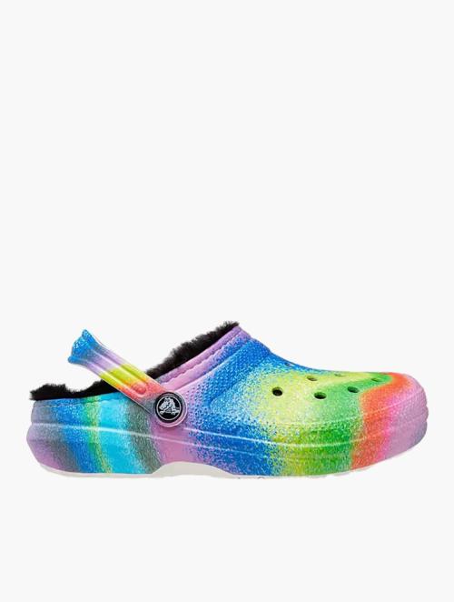 Crocs Kids Rainbow Multi Classic Lined Spray Dye Clogs