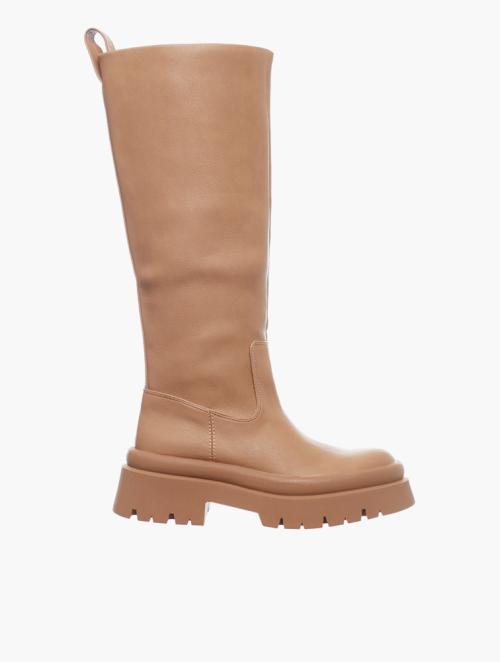 Daily Finery Beige Pull-On Knee High Boots