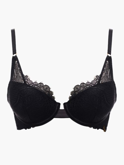 Daily Finery Black Lace Plunge Underwired Bra