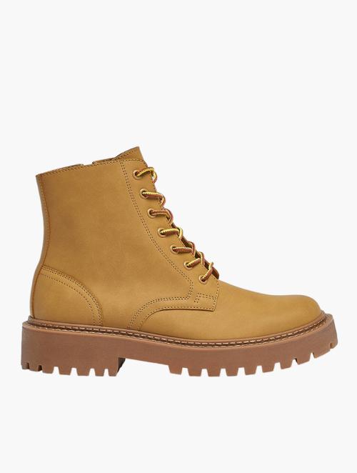 Daily Finery Tan Lace-Up Track Boots