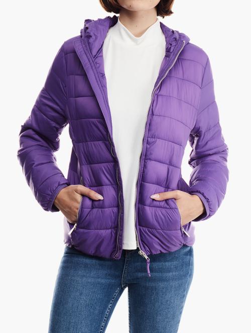 Daily Finery Purple Zip Up Puffer Jacket