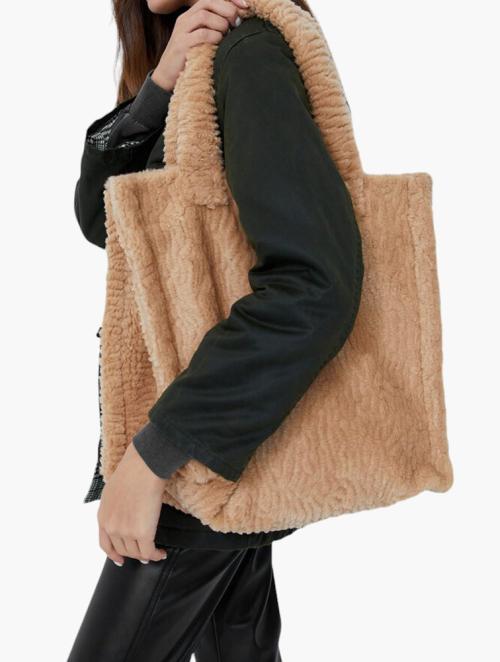 Daily Finery Brown Fur Tote Bag