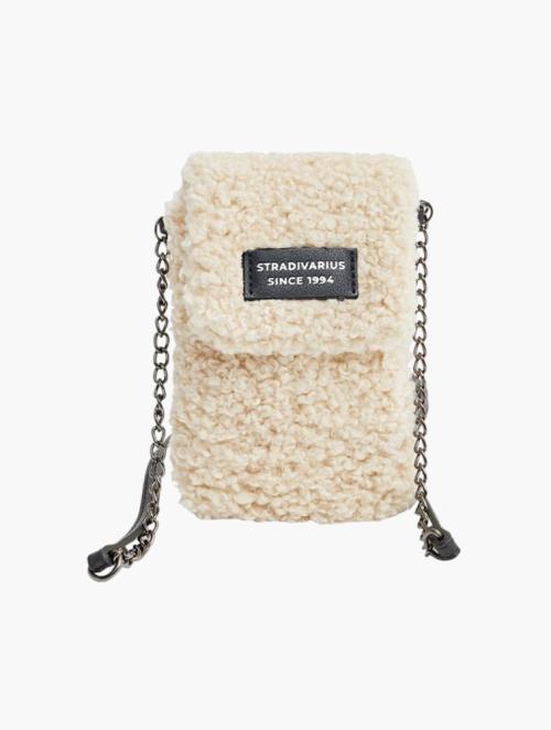 Daily Finery Cream Flap Shearling Bag