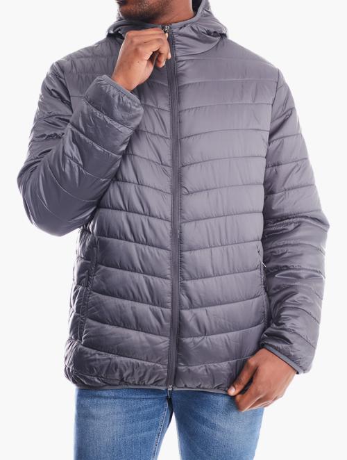 Daily Finery Charcoal Zip Through Puffer Jacket