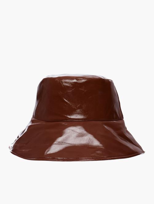 Daily Finery Brown Faux Leather Bucket Hat