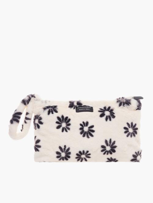 Daily Finery White Floral Fur Purse