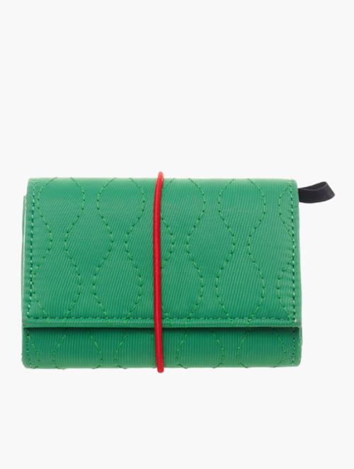 Daily Finery Green Wavy Flap Long Wallet