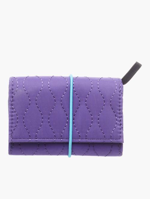 Daily Finery Purple Wavy Flap Long Wallet