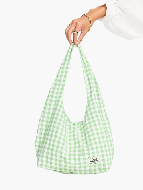 Daily Finery Green Gingham Tote Bag