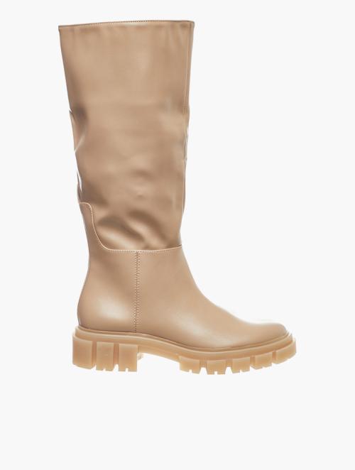 Daily Finery Beige Round Toe Knee High Boots