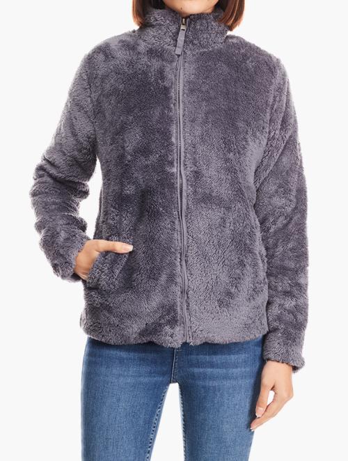 Daily Finery Grey Faux Fur Long Sleeve Jacket