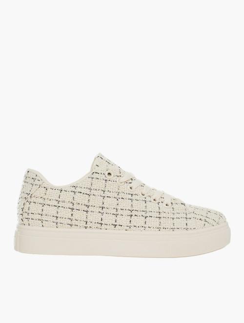 Daily Finery Beige Textured Low Top Sneakers