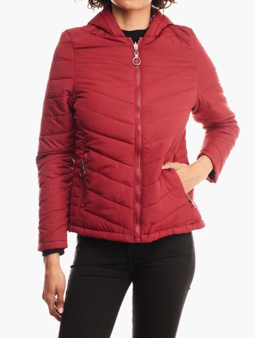 Daily Finery Red Zip Through Puffer Jacket