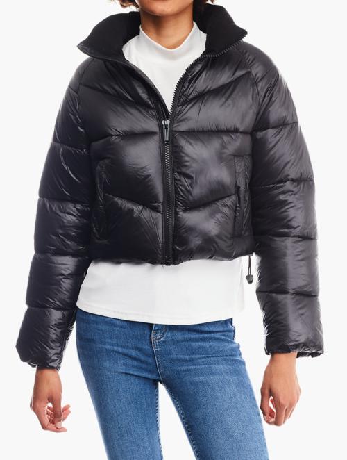 Daily Finery Black Funnel Neck Puffer Jacket