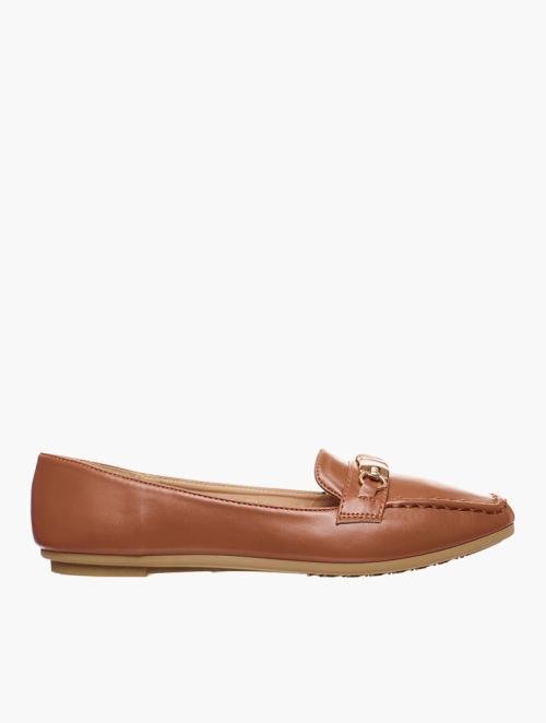 Daily Finery Tan Square Toe Pumps