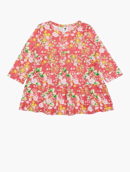 Daily Finery Pink Floral Infants Long Sleeve Tiered Dress