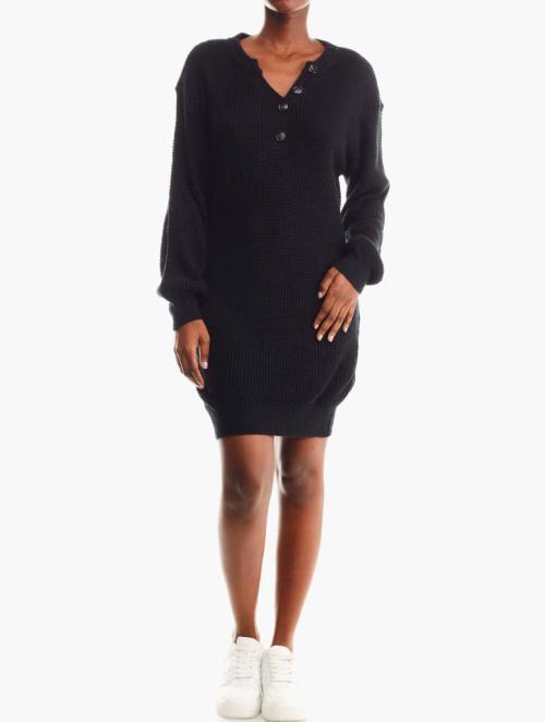 Daily Finery Black Mini Sweater Dress