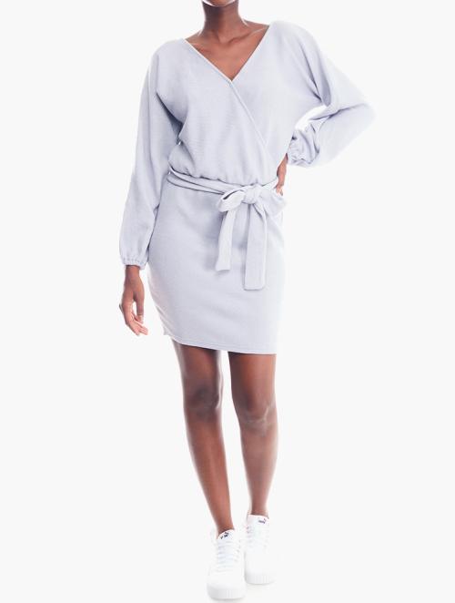 Daily Finery Light Grey Long Sleeve Mini Dress