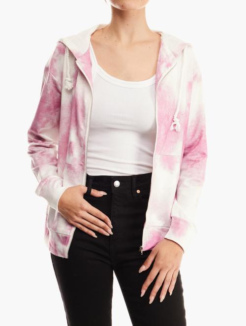 Daily Finery Pink & White Tie Dye Hoodie 