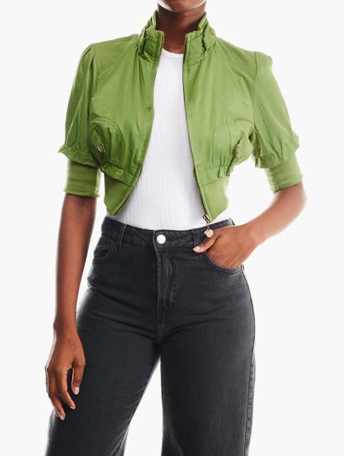 Daily Finery Green Cropped Jacket 