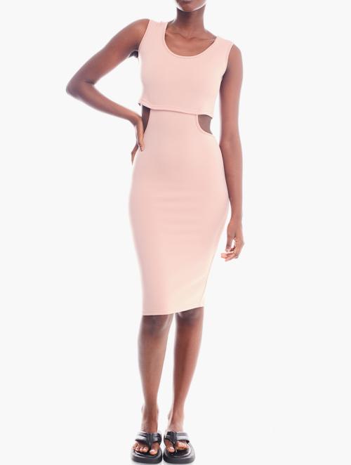 Daily Finery Mink Cut Out Bodycon Dress