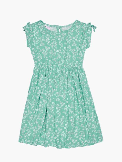 Daily Finery Sage Pre Girls Ruched Shoulder Dress