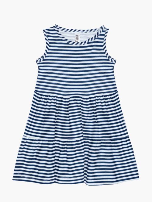 Daily Finery Navy & White Pre Girls Sleeveless Tiered Dress