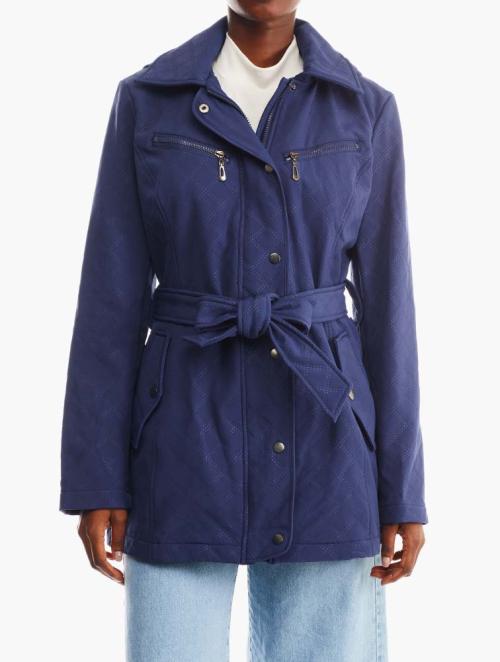 Daily Finery Blue Quilted Hooded Jacket