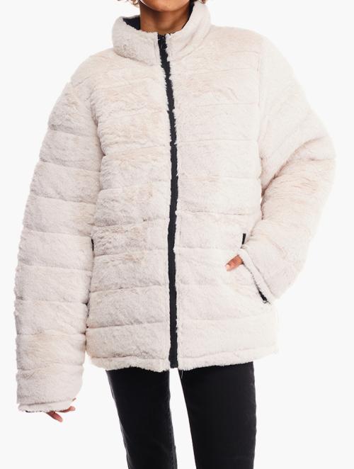 Daily Finery White Zip Up Puffer Jacket