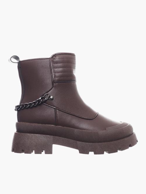Daily Finery Brown Chain Ankle Boots