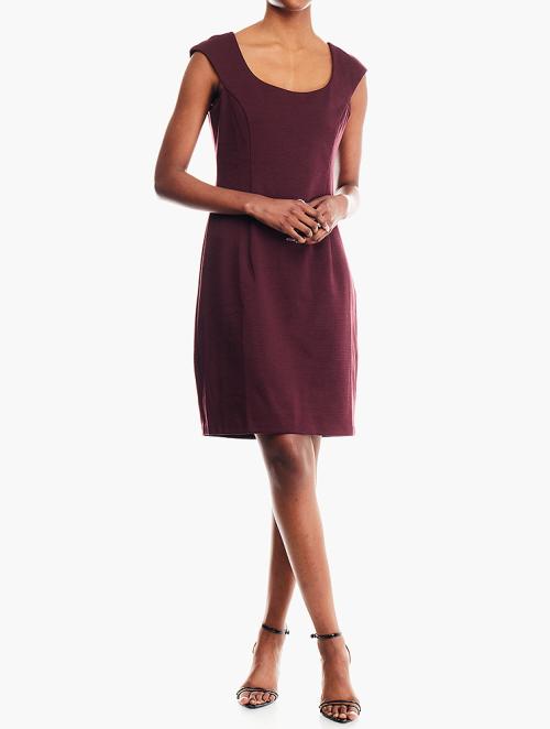 Daily Finery Wine Scoop Neck Mini Dress