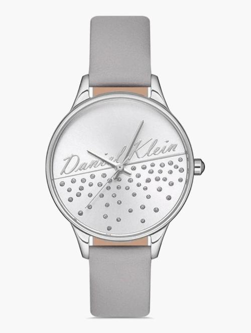 Daniel Klein Grey Trendy Stone Leather Watch
