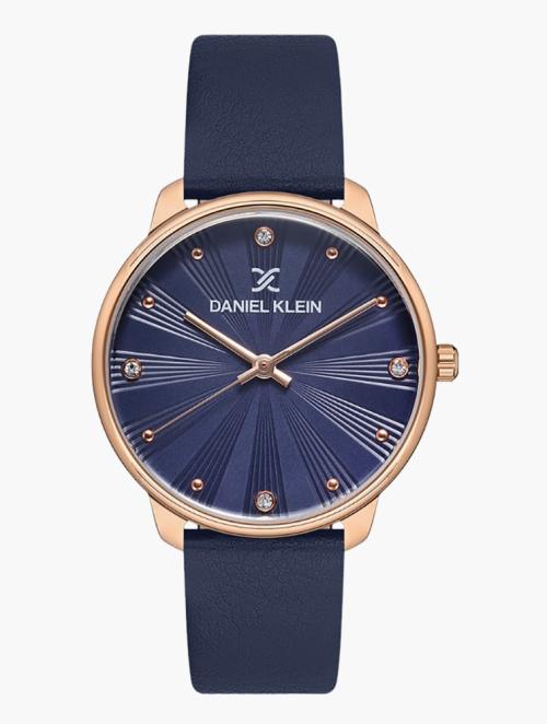 Daniel Klein Navy & Violet Leather Watch