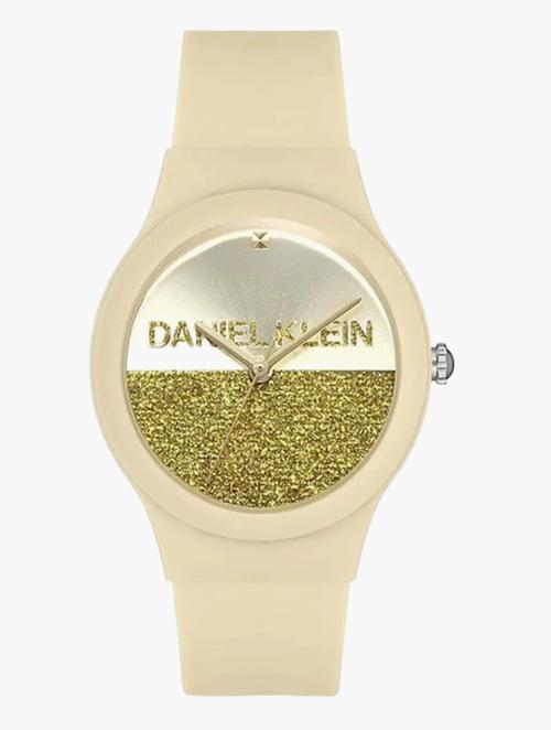 Daniel Klein Gold Glitter Silicone Watch