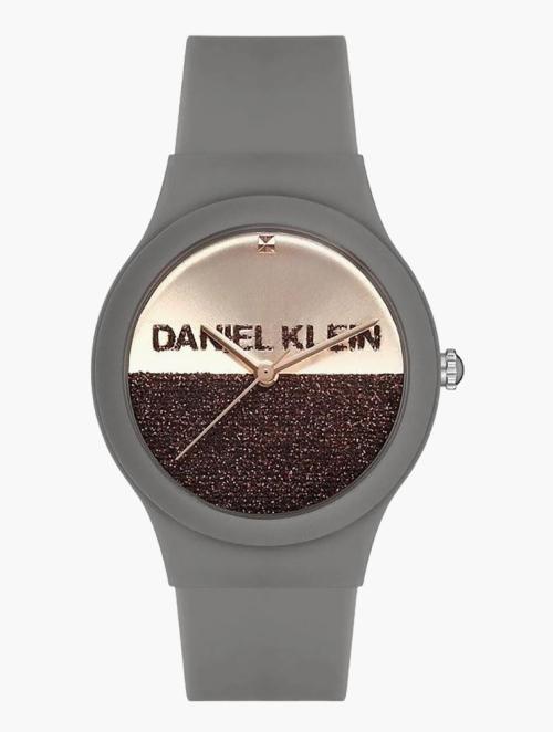 Daniel Klein Grey & Rose Gold Glitter Silicone Watch