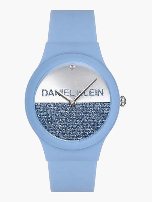 Daniel Klein Blue & Silver Glitter Silicone Watch