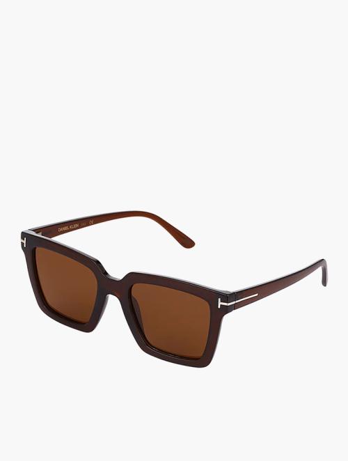 Daniel Klein Brown Polarized Square Sunglasses