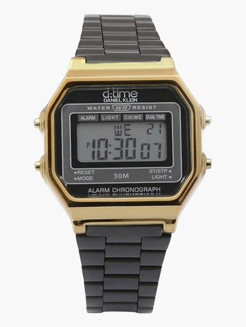 Daniel Klein Black & Gold D-Time Digital Watch