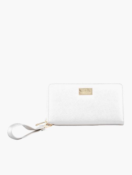 Daniel Klein White Leather Premium Zip Wallet