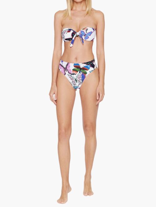 Desigual White & Multicolor Bikini Bottom