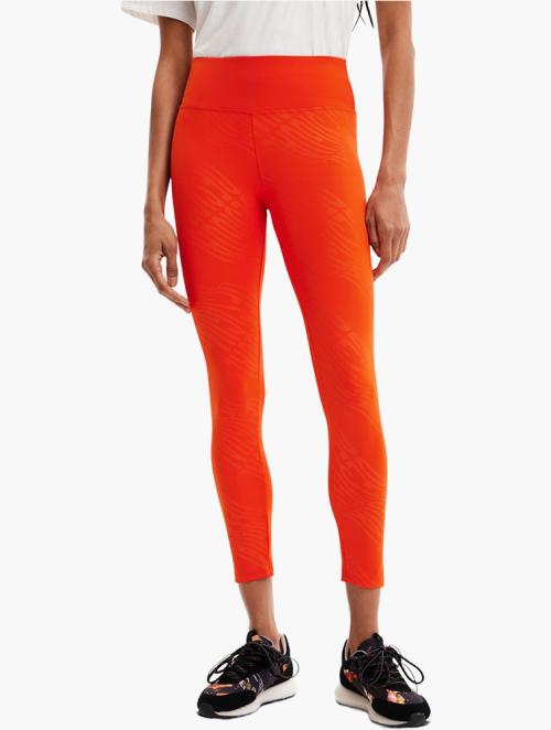 Desigual Orange Logo Print Leggings