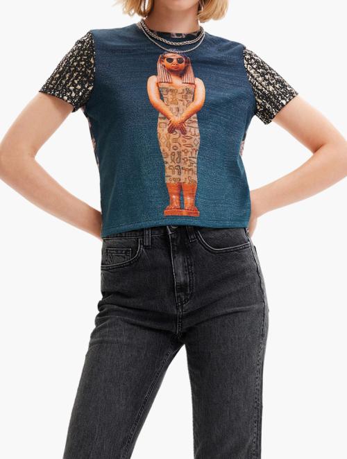 Desigual Blue Digital Arty T-shirt