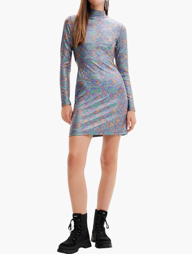 Desigual Silver Metallic Short Dress