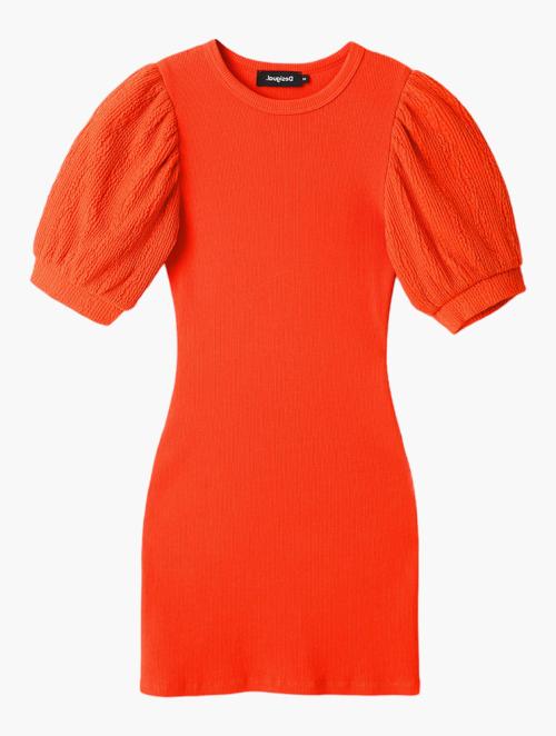 Desigual Orange Short Slim Coral Dress