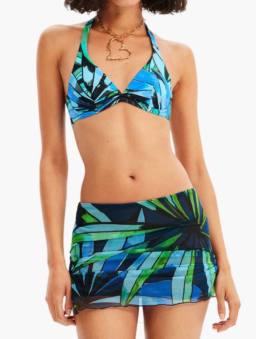 Desigual Blue Tropical Bikini Top