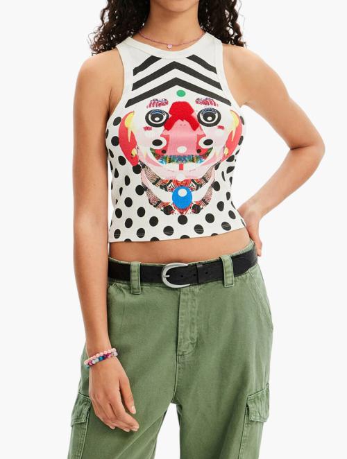 Desigual White Polka Dot T-shirt