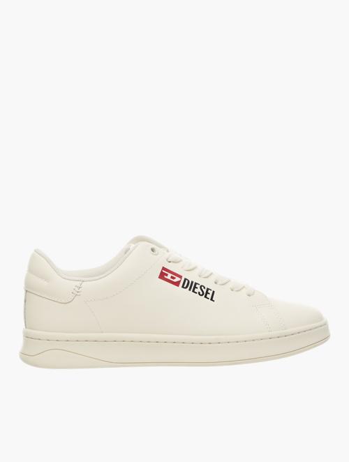 Diesel White S-Athene Low Top Sneakers With Terry Lining