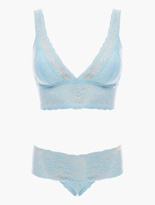 Dorina Blue & Dark Blue Lana Light Padded All Lace Bralettes 2 Pcs